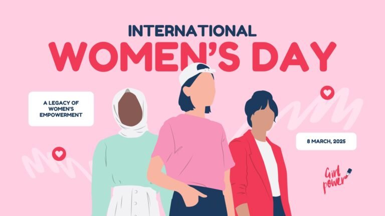 Red and Pink Illustrative International Women’s Day Presentation
